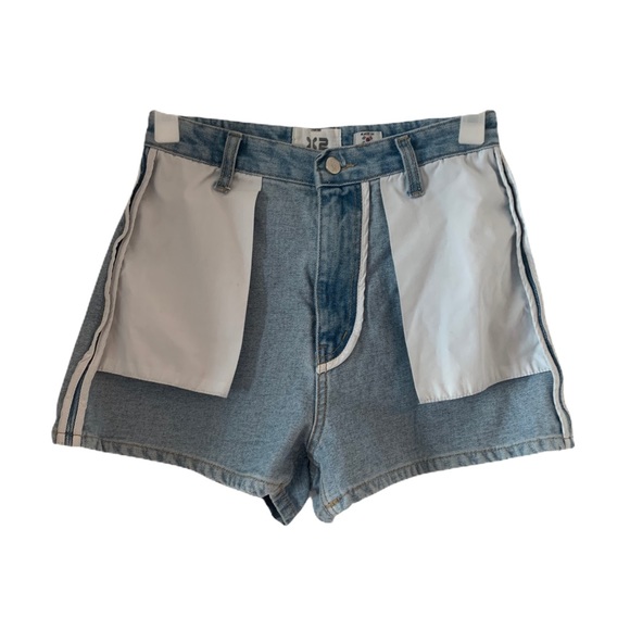 inside out denim shorts